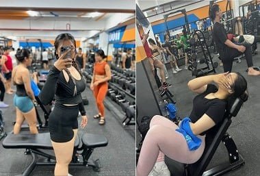 มีเพศสัมพันธ์กันอย่างหลงใหลกับ Gymer ในคลิปร้อน